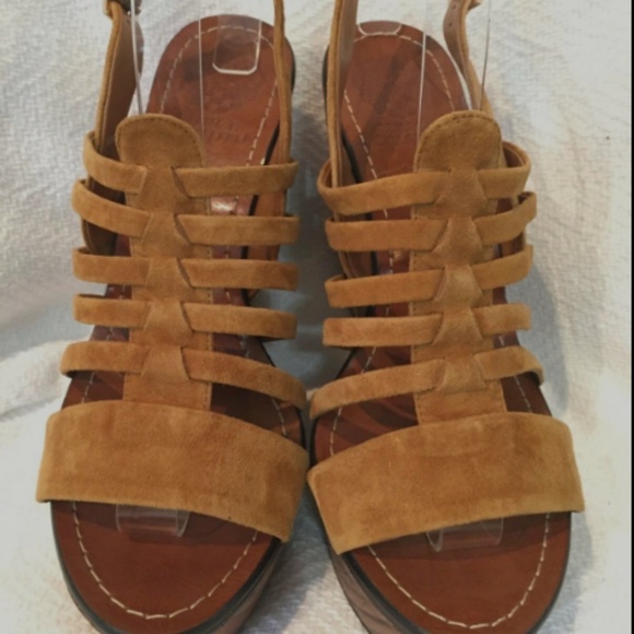 Vince Camuto Shoes - Vince Camuto Brown Suede Wood Platform Wedge 9.5